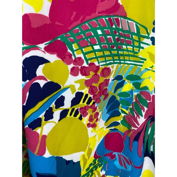 J. Crew Women's Size 14 Abstract Floral Ruffle Top Sleeveless Mini Tank Dress - Picture 3 of 7